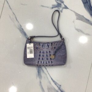 Brahmin Lavender Crocodile-Embossed Wristlet